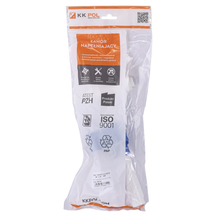 Клапан заповнення K.K.POL 350/ZN2/105-00-T0, 1/2″ РР, бок. пластик Клапан заповнення K.K.POL 350/ZN2/105-00-T0, 1/2″ РР, бок. пластик