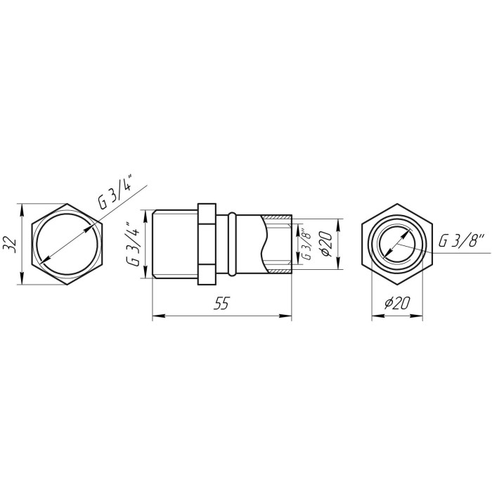 Муфта із зовнішньою різьбою прес APE ITALY AP 101 3/4″х20 Муфта із зовнішньою різьбою прес APE ITALY AP 101 3/4″х20