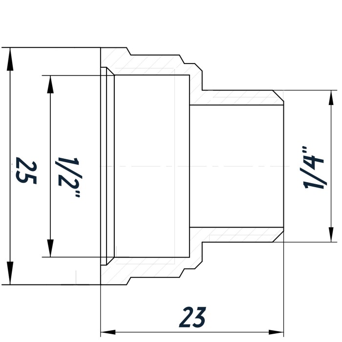 Перехідник редукційний 1/2″х1/4″ВЗ латунний LP313S OPTIMUM Перехідник редукційний 1/2″х1/4″ВЗ латунний LP313S OPTIMUM