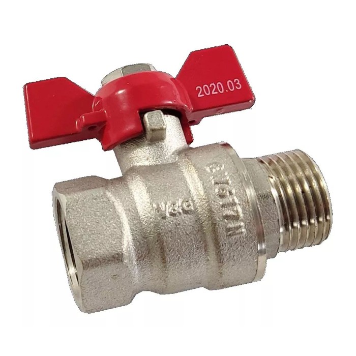 Кран кульовий V&G Optima 1" ВЗ (червоний метелик) {22} Кран кульовий V&G Optima 1" ВЗ (червоний метелик) {22}