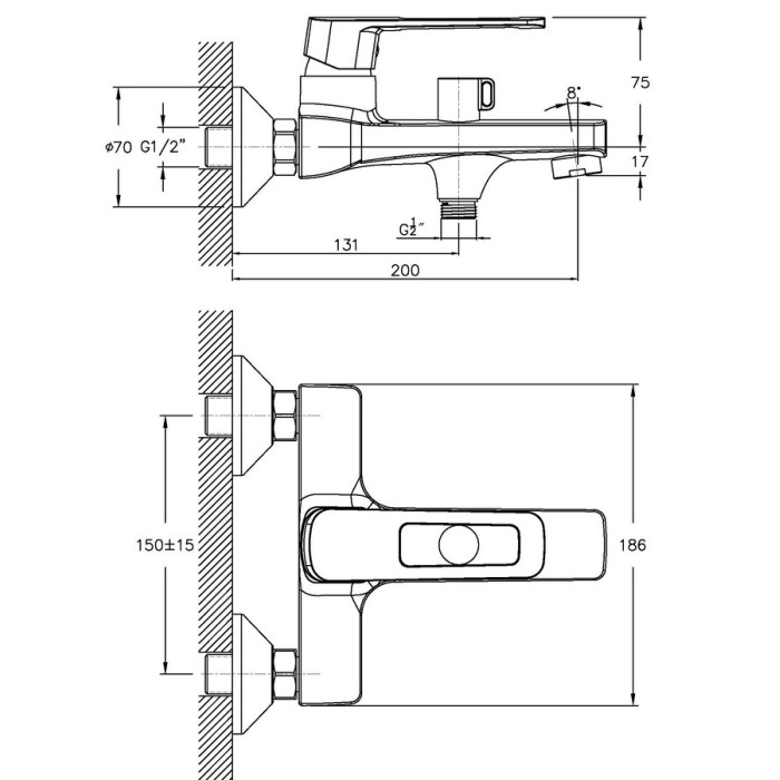Змішувач для ванни Haiba Enio 009 (HB0885) Змішувач для ванни Haiba Enio 009 (HB0885)