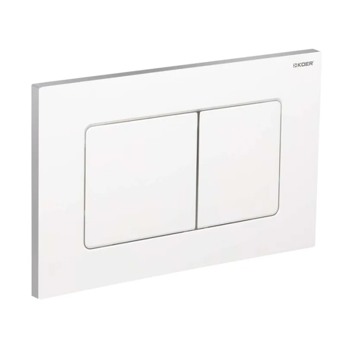 Панель змиву Koer KT-0602-03 240x160x10mm пластикова, кнопка квадратна (колір білий) (KR5180) Панель змиву Koer KT-0602-03 240x160x10mm пластикова, кнопка квадратна (колір білий) (KR5180)