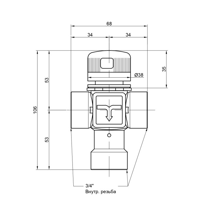 Змішувач термостатичний Icma 3/4" №149 Змішувач термостатичний Icma 3/4" №149