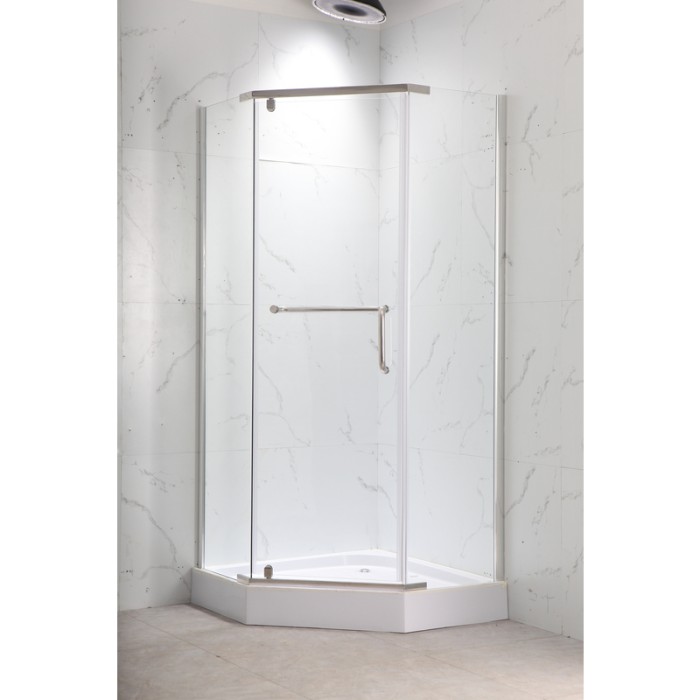 Душова кабіна з низьким піддоном Mixxus LINES SCT01-90x90x198-TR CHROME прозоре скло 6мм NEW (в 2 ящ) (MI8370)