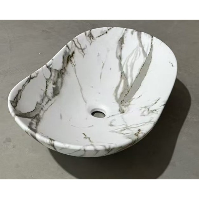 Раковина накладна MIXXUS PREMIUM WAVE-0105 MARBLE 620х360х160mm (MP6559) Раковина накладна MIXXUS PREMIUM WAVE-0105 MARBLE 620х360х160mm (MP6559)