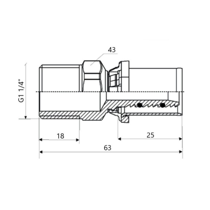 Перехідник прес Icma 32х1" 1/4 ЗР №402 Перехідник прес Icma 32х1" 1/4 ЗР №402