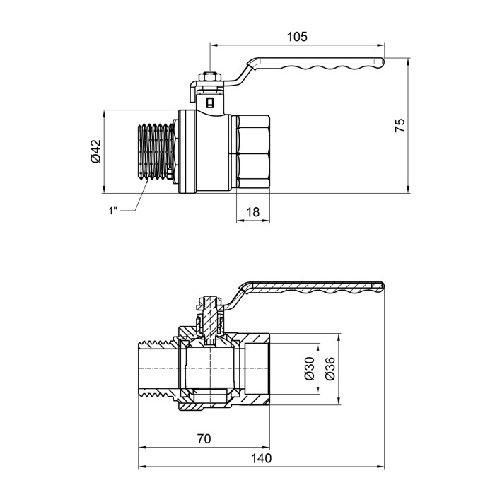 Кран кульовий Thermo Alliance Standart 1" ВЗ для газу (важіль) SD605NG25PN40 Кран кульовий Thermo Alliance Standart 1" ВЗ для газу (важіль) SD605NG25PN40