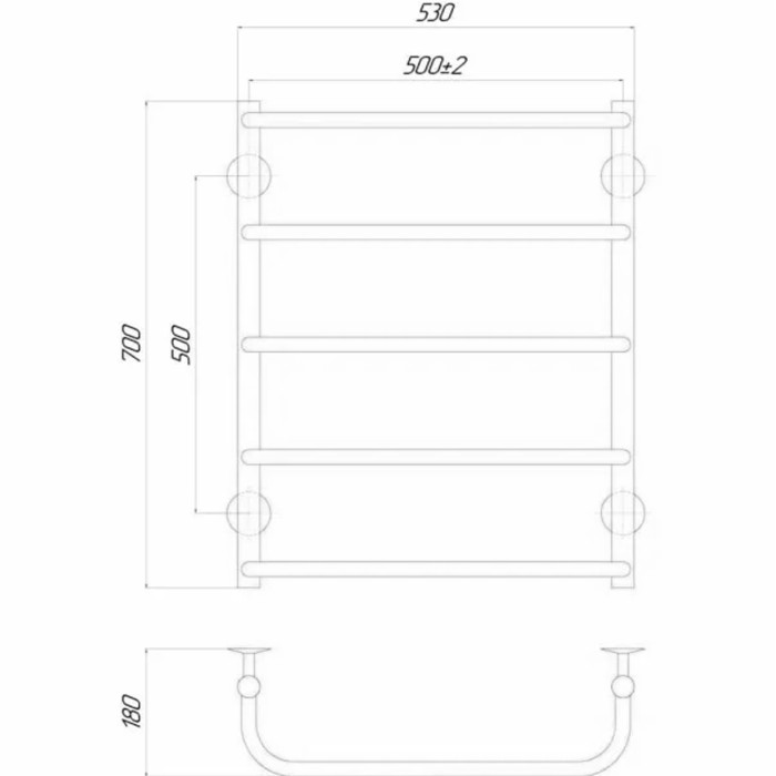 Рушникосушарка UNIO LS ЕU 700-500-5 Драбинка Скоба електро Рушникосушарка UNIO LS ЕU 700-500-5 Драбинка Скоба електро