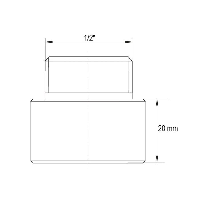 Подовжувач 1/2" 20мм (хром) KOER KF.E06-20.CHR (KF0094) Подовжувач 1/2" 20мм (хром) KOER KF.E06-20.CHR (KF0094)