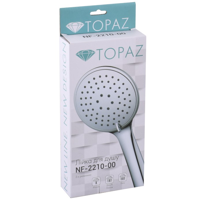 Душова лійка Topaz NF-2210-00 хром, пласт. 3-позиційна Душова лійка Topaz NF-2210-00 хром, пласт. 3-позиційна