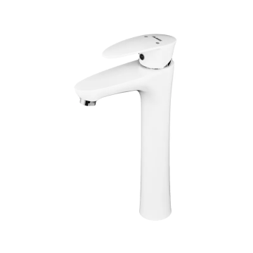 Змішувач для умивальника Plamix Cezar-001 HIGH SET White (з підведенням) (PM0663)