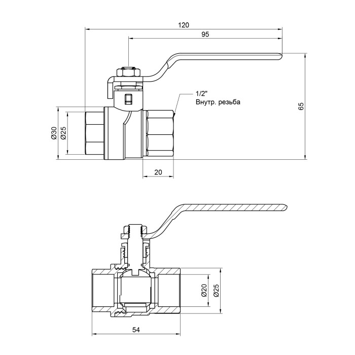 Кран кульовий Thermo Alliance Forte 1/2" ВР для води (ручка) SF600W15 Кран кульовий Thermo Alliance Forte 1/2" ВР для води (ручка) SF600W15
