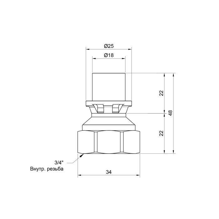 Перехідник прес Icma 16х3/4" ВР №401 Перехідник прес Icma 16х3/4" ВР №401