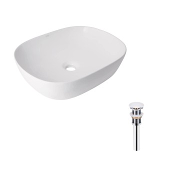 Комплект Qtap Aquarius: Раковина накладна прамокутна 470x380x120 мм White + Донний клапан PU02