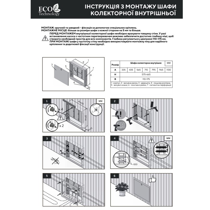 Колекторна шафа внутрішня ЕСО PRO ШКВ-02 575x565x110 (4) Колекторна шафа внутрішня ЕСО PRO ШКВ-02 575x565x110 (4)