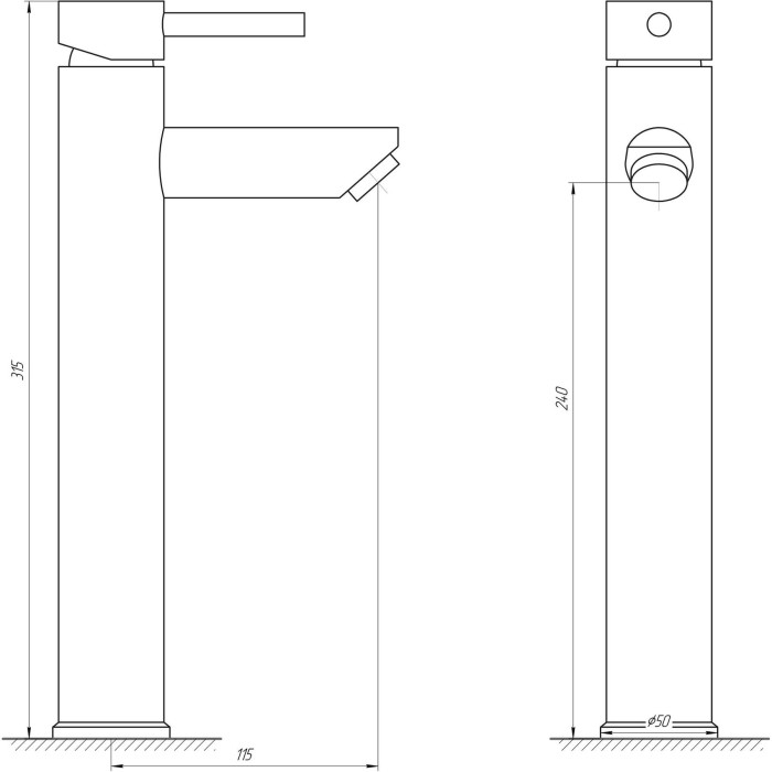 Змішувач для умивальника Globus Lux ALPEN SBT1-201-BB Змішувач для умивальника Globus Lux ALPEN SBT1-201-BB