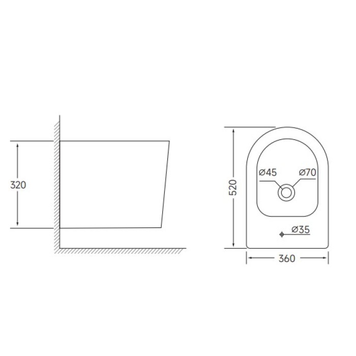 Біде підвісне Mixxus BEVEL-0502 520x360x320mm (MI6715) Біде підвісне Mixxus BEVEL-0502 520x360x320mm (MI6715)