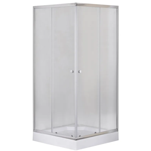 Душова кабіна з низьким піддоном Mixxus CUBIC SCT01-100x100x195-FB CHROME матове скло 4мм (MI6904)
