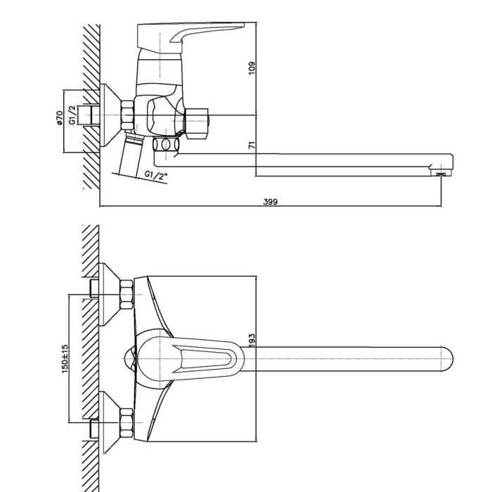 Змішувач для ванни Haiba Opus 006 (HB0331) Змішувач для ванни Haiba Opus 006 (HB0331)