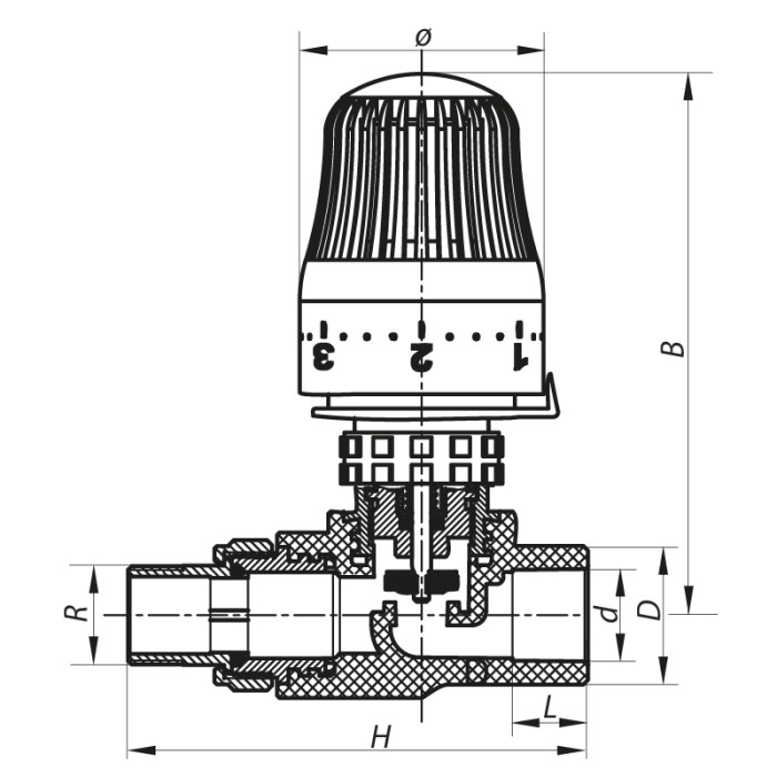 Кран термостатичний з термоголовкою прямий PPR 20x1/2 Koer K0155.PRO (KP0198) Кран термостатичний з термоголовкою прямий PPR 20x1/2 Koer K0155.PRO (KP0198)