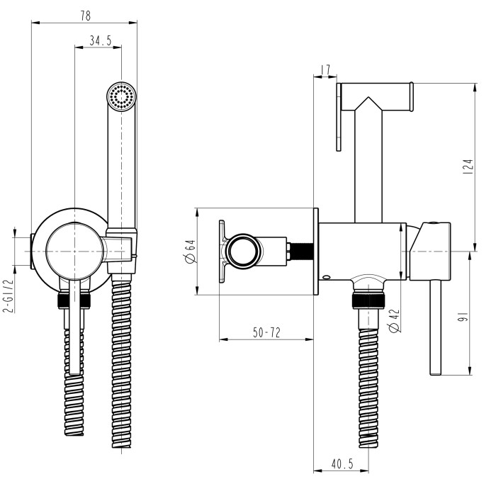 Змішувач гігієнічний TOPAZ LOFT TLF 32106-H39-C Змішувач гігієнічний TOPAZ LOFT TLF 32106-H39-C