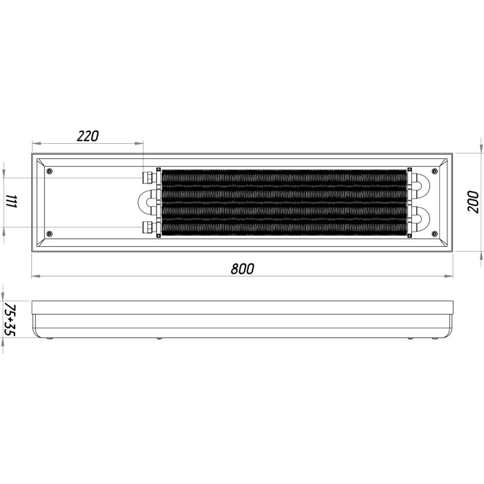 Конвектор ТС70-800/200-Comfort-4su (без решітки) Конвектор ТС70-800/200-Comfort-4su (без решітки)