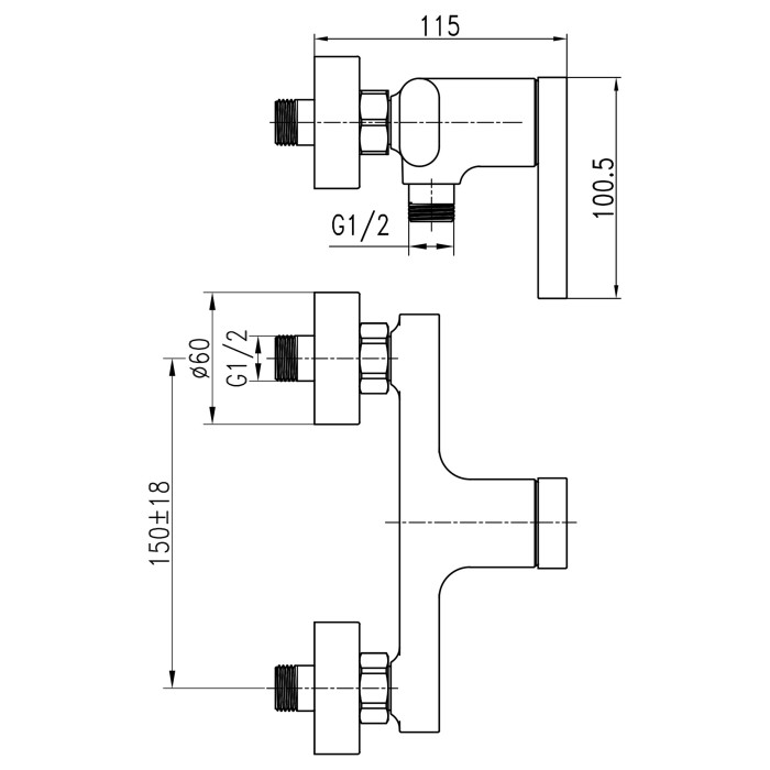 Змішувач для душу TOPAZ MODERNO TMD-33701-H78A Змішувач для душу TOPAZ MODERNO TMD-33701-H78A