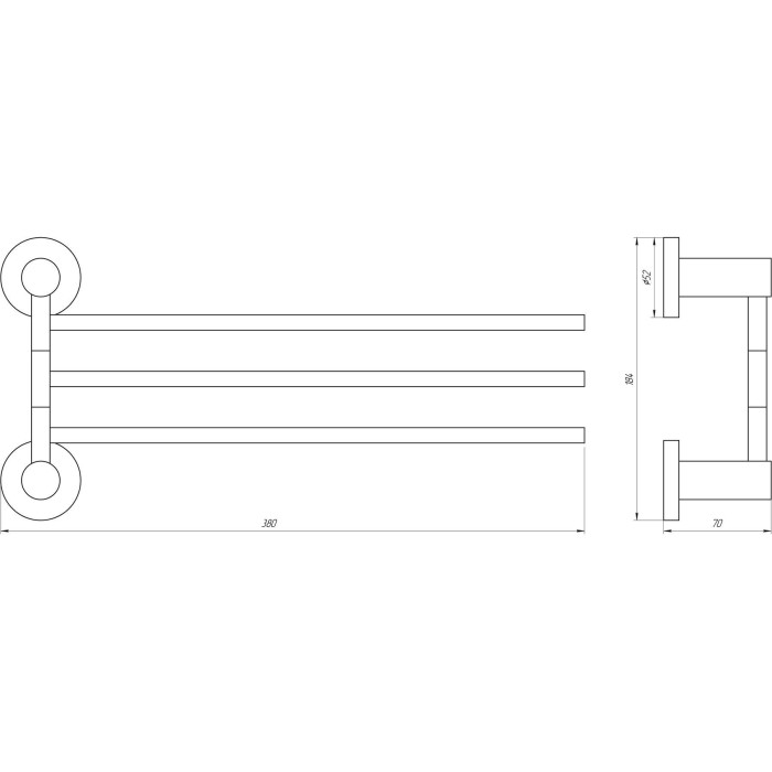 Тримач рушників Globus Lux SS 8431-3 SUS304 Тримач рушників Globus Lux SS 8431-3 SUS304