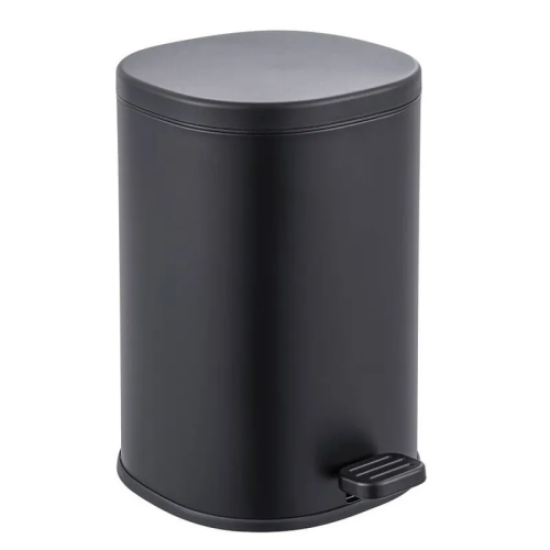 Відро для сміття з плавним закриттям овальне Zerix Prime-TC0105 Black 5л колір чорний (ZX5902)