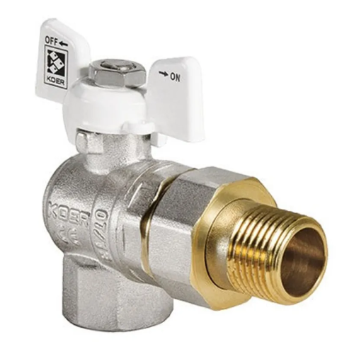 Кран з американкою 3/4" (Koer KR.228.W) кутовий білий (KR0100)