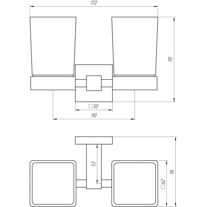 Стакан подвійний Globus Lux BQ9428 чорний матовий SUS304 Стакан подвійний Globus Lux BQ9428 чорний матовий SUS304