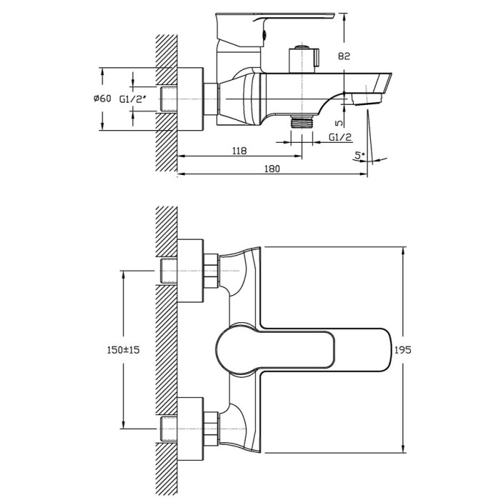 Змішувач для ванни Haiba Houston 009 (HB0775) Змішувач для ванни Haiba Houston 009 (HB0775)