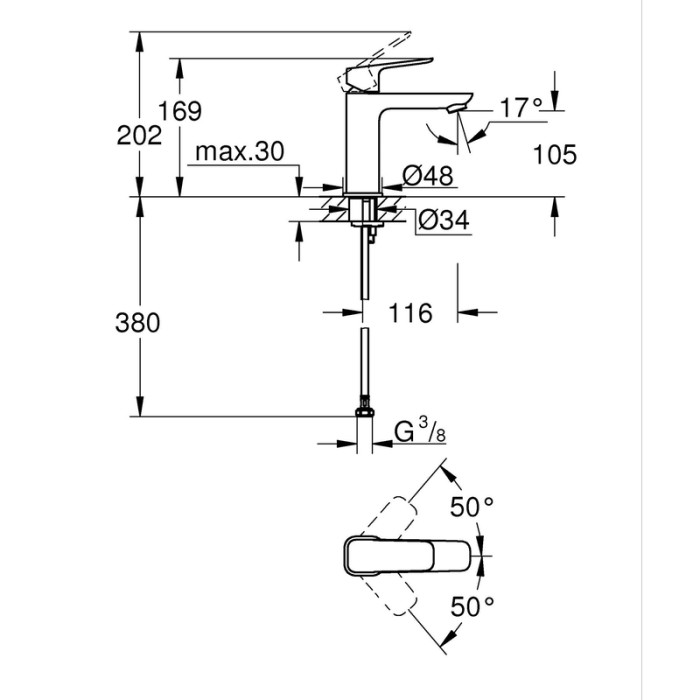 Комплект змішувачів для ванни Grohe Cubeo (UA125246M) Комплект змішувачів для ванни Grohe Cubeo (UA125246M)