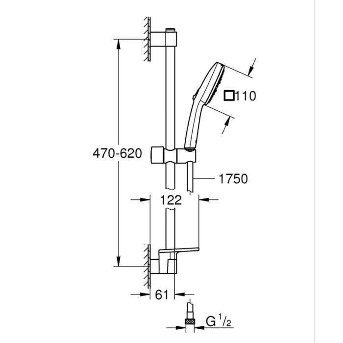 Комплект змішувачів для ванни Grohe Cubeo (UA125246M) Комплект змішувачів для ванни Grohe Cubeo (UA125246M)