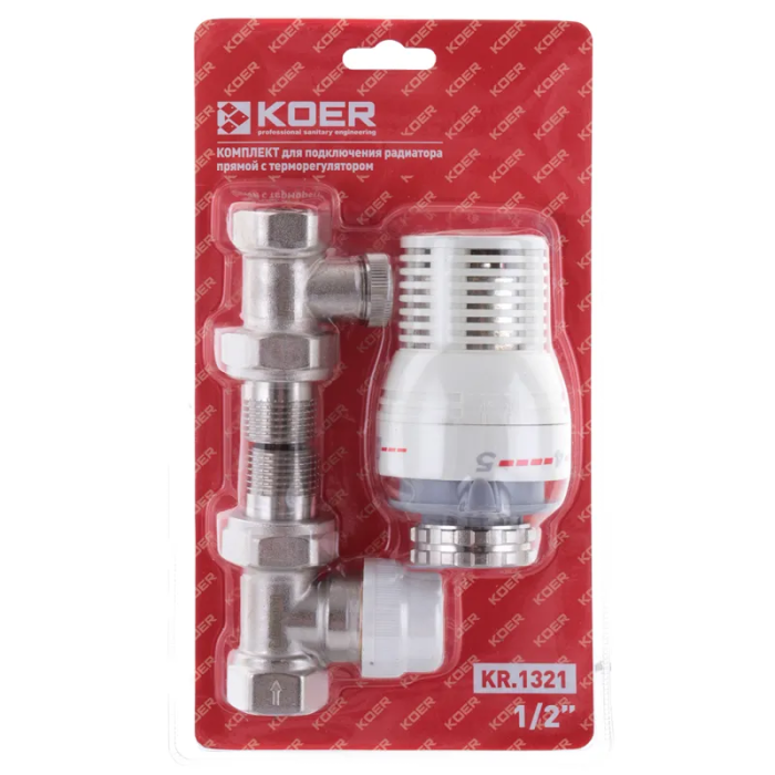 Комплект для підключення радіатора 1/2'' (прямий) з термоголовкою Koer KR.1321 (KR2659) Комплект для підключення радіатора 1/2'' (прямий) з термоголовкою Koer KR.1321 (KR2659)