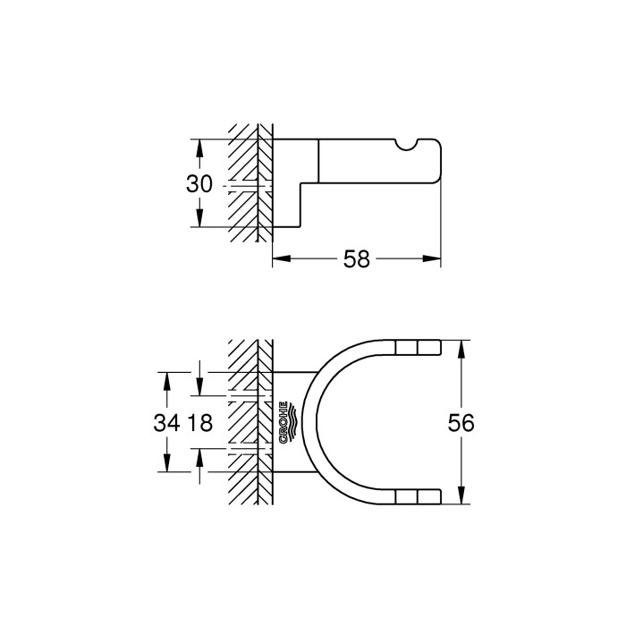 Подвійний гачок Grohe Selection (41049000) Подвійний гачок Grohe Selection (41049000)