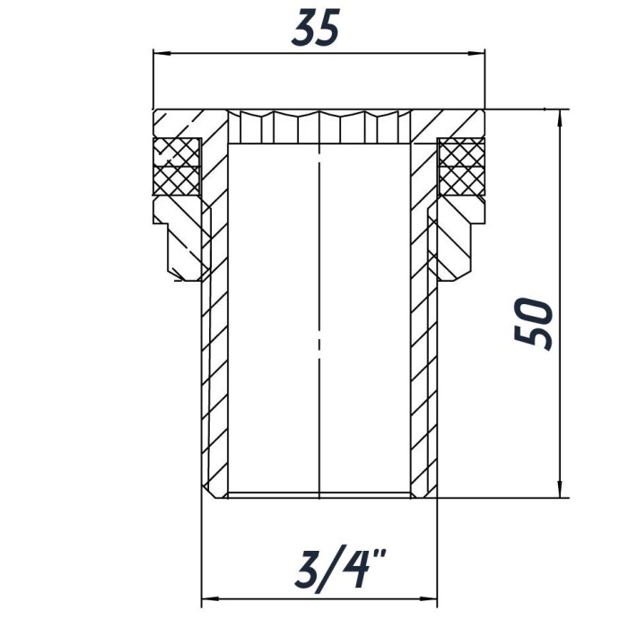 Врізання в бак 3/4″З нержавіюче SO442S OPTIMUM Врізання в бак 3/4″З нержавіюче SO442S OPTIMUM