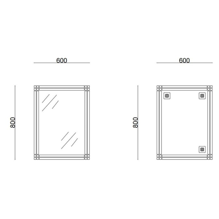 Дзеркало настінне Zerix FONTE MRZ10-60x80-Reverse прямокутне з декором (ZX5640)