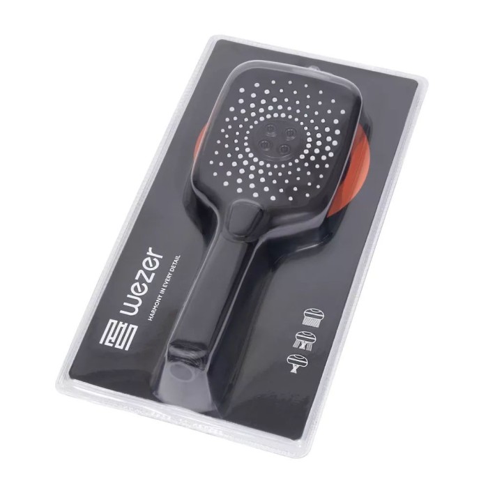 Ручний душ WEZER WKY-37 Black, 3-режими Ручний душ WEZER WKY-37 Black, 3-режими
