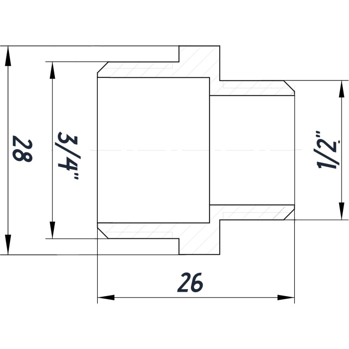 Ніпель редукційний 3/4″х1/2″ЗЗ нержавіючий SN432S OPTIMUM Ніпель редукційний 3/4″х1/2″ЗЗ нержавіючий SN432S OPTIMUM