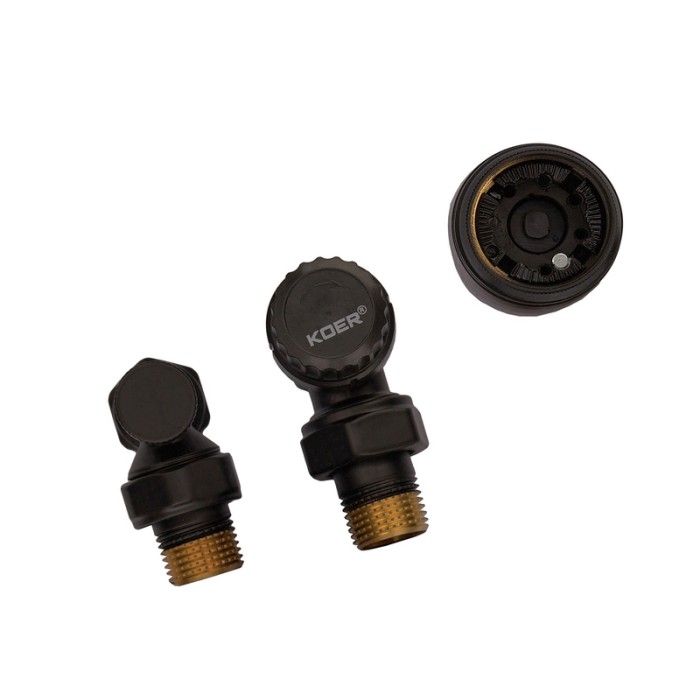 Комплект для підключення радіатора Koer SET-24.Black - 1/2'' кутовий з термоголовкою (KR5283) Комплект для підключення радіатора Koer SET-24.Black - 1/2'' кутовий з термоголовкою (KR5283)