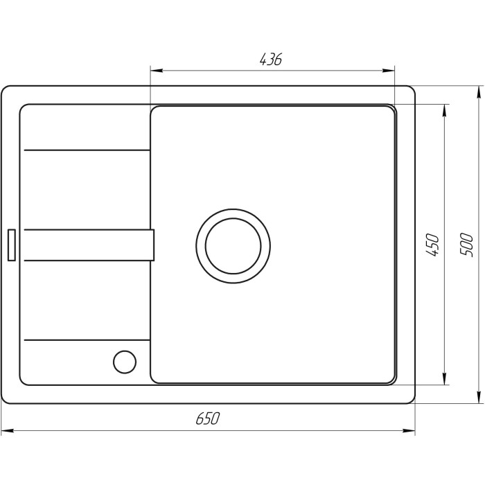 Гранітна мийка Globus Lux ONE сірий камiнь 650x500мм-А0005 Гранітна мийка Globus Lux ONE сірий камiнь 650x500мм-А0005