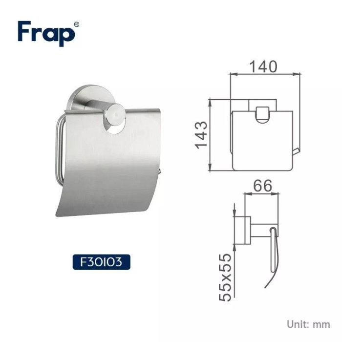 Паперотримач Frap F30103, нержавіюча сталь Паперотримач Frap F30103, нержавіюча сталь