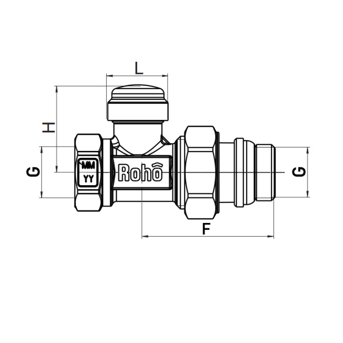 Кран радіаторний Roho R5260-050 - 1/2" прямий (RO0134) Кран радіаторний Roho R5260-050 - 1/2" прямий (RO0134)