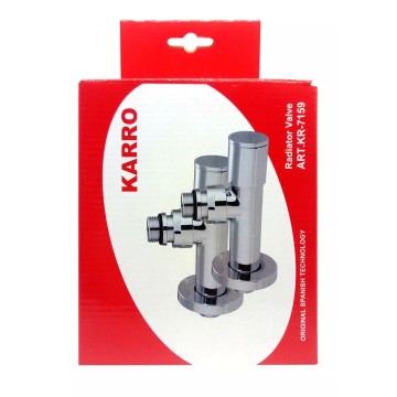 Комплект вентилів рушникосуш. (хром) Довжина. KARRO (KR-7159)