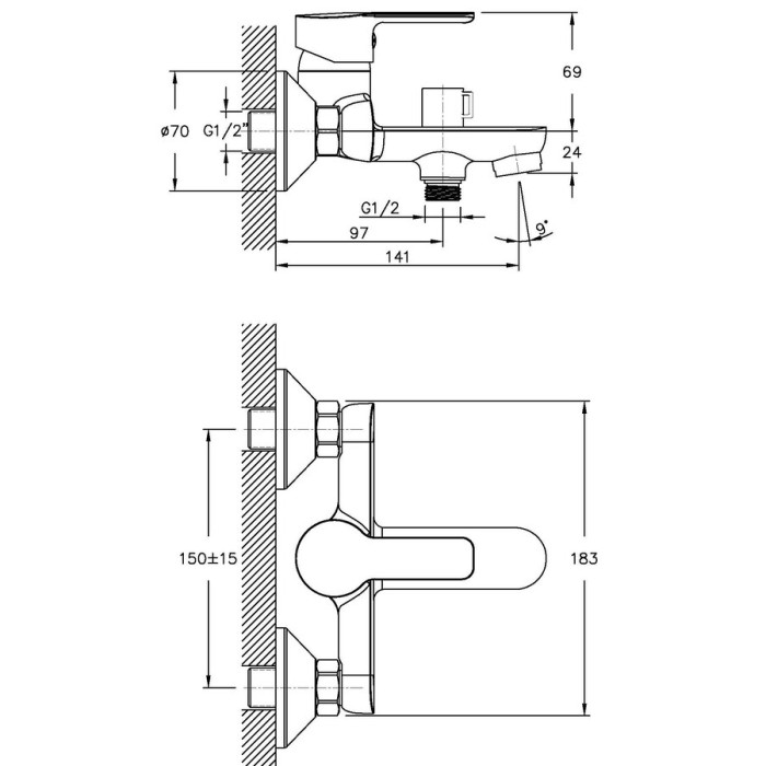 Змішувач для ванни Haiba Marco 009 (HB0877) Змішувач для ванни Haiba Marco 009 (HB0877)