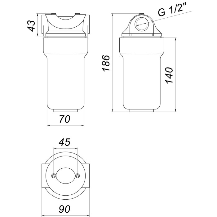 Фільтр-колба для котлів (поліфосф. сіль) Bіо+ systems SL25, 1/2″ Фільтр-колба для котлів (поліфосф. сіль) Bіо+ systems SL25, 1/2″
