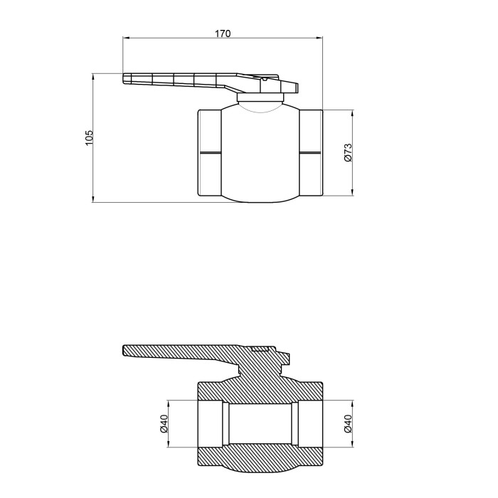 Кран кульовий PPR Thermo Alliance 40 Кран кульовий PPR Thermo Alliance 40