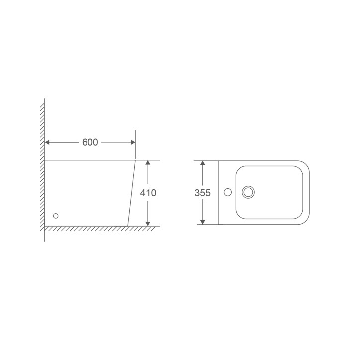 Біде підлогове MIXXUS PREMIUM QUADRO-0601 600х355х410mm (MP6589) Біде підлогове MIXXUS PREMIUM QUADRO-0601 600х355х410mm (MP6589)