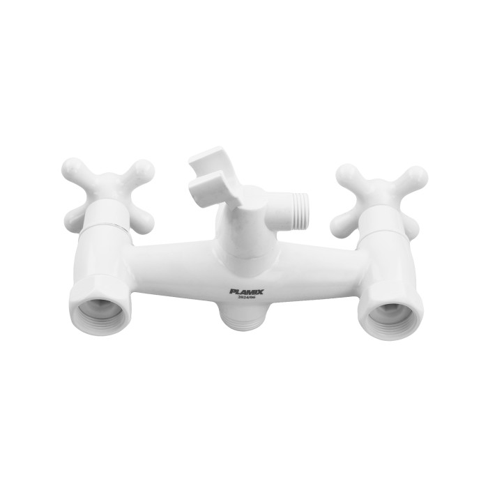 Змішувач для ванни Plamix Pablo -140 EURO SET White (з шлангом та лійкою) (PM0670) Змішувач для ванни Plamix Pablo -140 EURO SET White (з шлангом та лійкою) (PM0670)